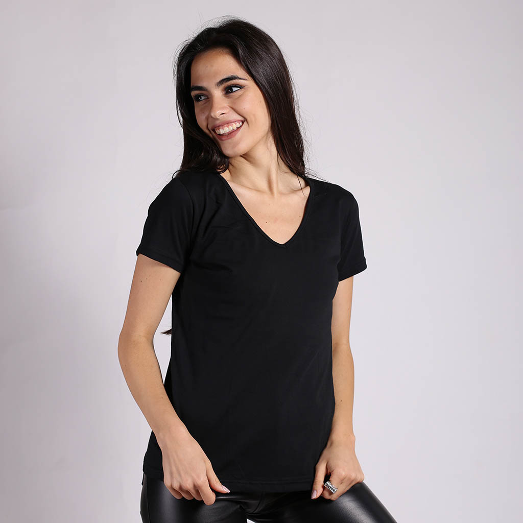 remera mujer clasica negra